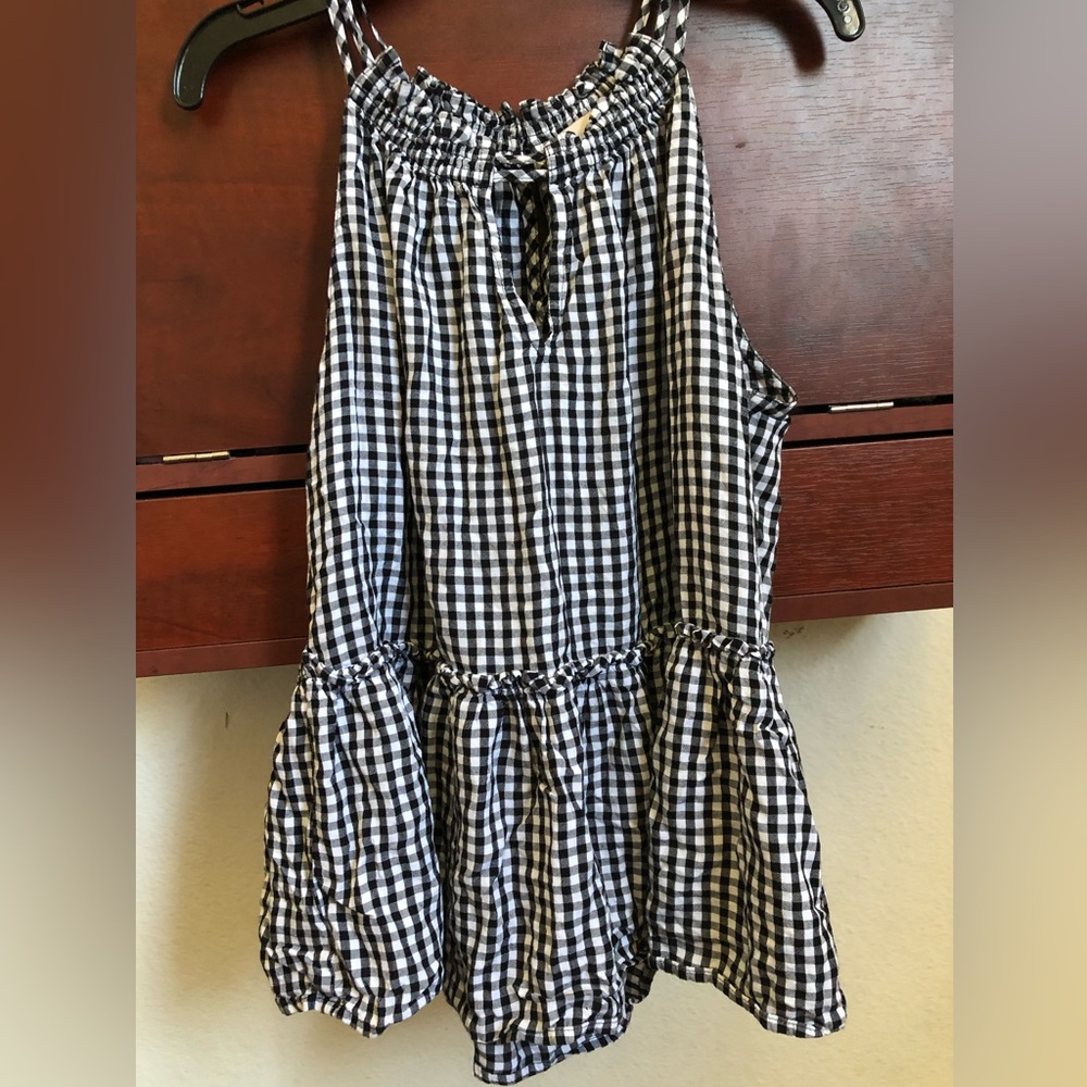 Loft Tank Top black and white gingham